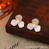 Silver Needle Diamond Stud Earrings Elegant Temperament Light Luxury High Sense Simple Versatile Earrings