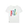 Polo Kids Свободная Повседневная Футболка с Коротким Рукавом с Принтом Букв Детские Топы Белый 323861480001