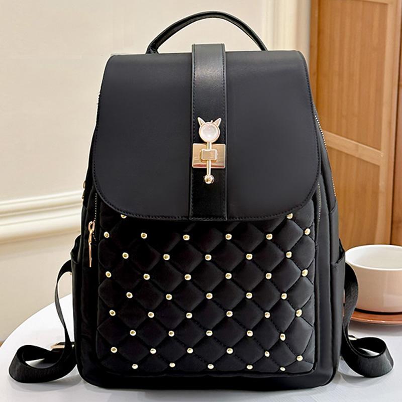 Высококачественный нейлоновый водонепроницаемый рюкзак, женский повседневный рюкзак на ремне с заклепками, школьные сумки для девочек-подростков, Mochilas