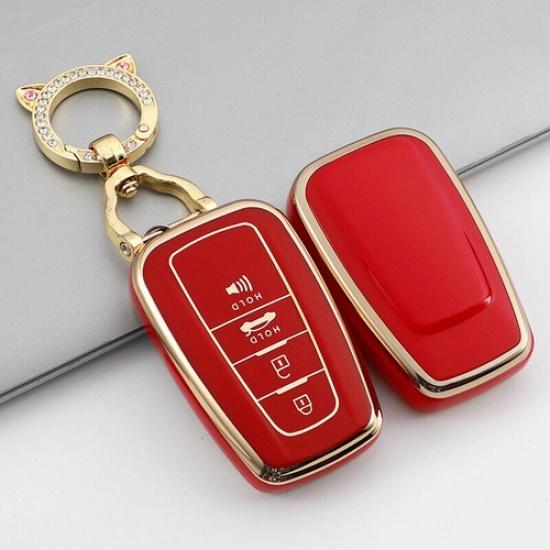 TPU Remote Key Cover Case Fob Holder for Toyota Camry RAV4 Prius C-HR 4 buttons