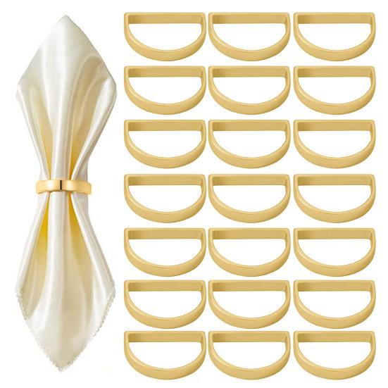 6 шт. кольца для салфеток уникальный полукруглый дизайн сплошной цвет простой стиль элегантные гладкие кольца для салфеток