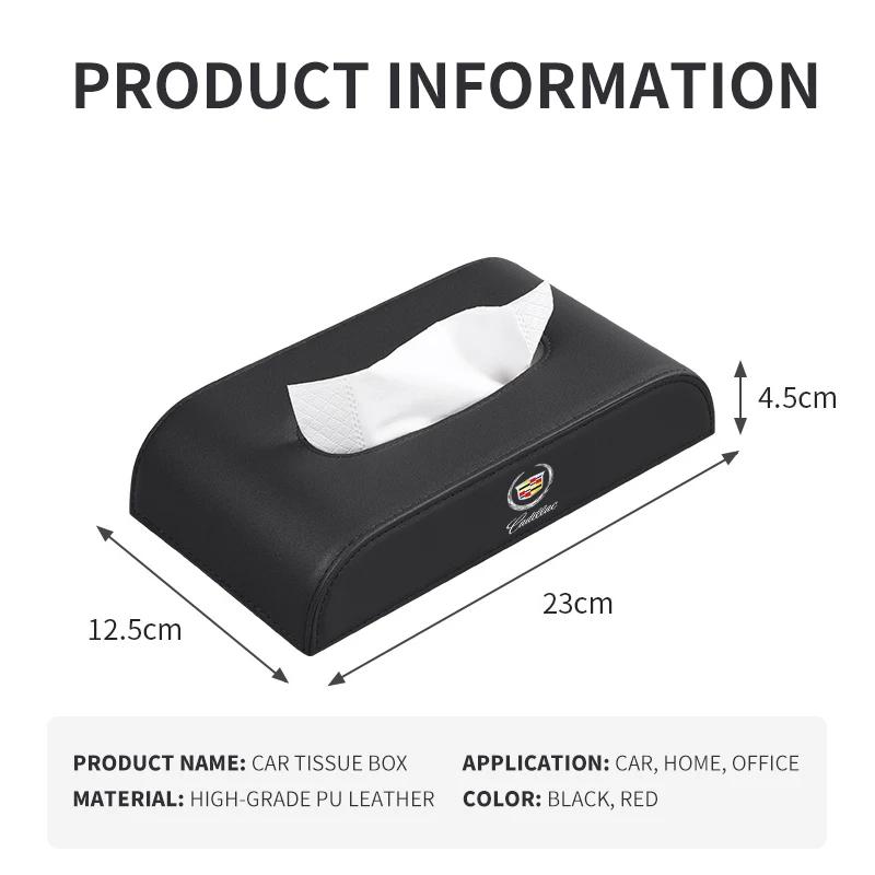 Car Armrest Tissue Box Leather Auto Seat Back Hanging Tissue Box For Cadillac Escalade CTS ATS SRX XTS XT5 STS CT5 CT6 BLS XLR