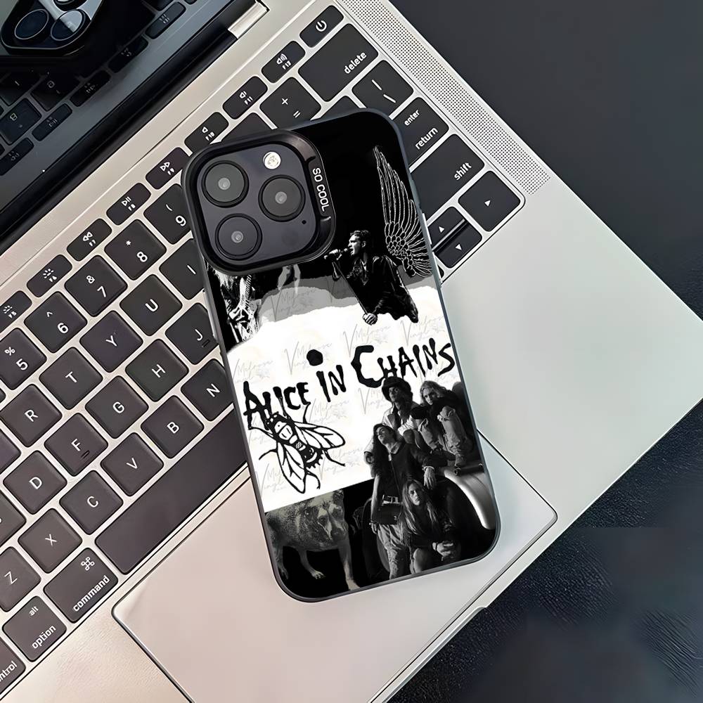 Band A-Alice in Chains Phone Case For iPhone 17,16,15,14,13,12,11,Pro,XS,Max,Plus,Mini,SE4,E Black Matte Shockproof Cover