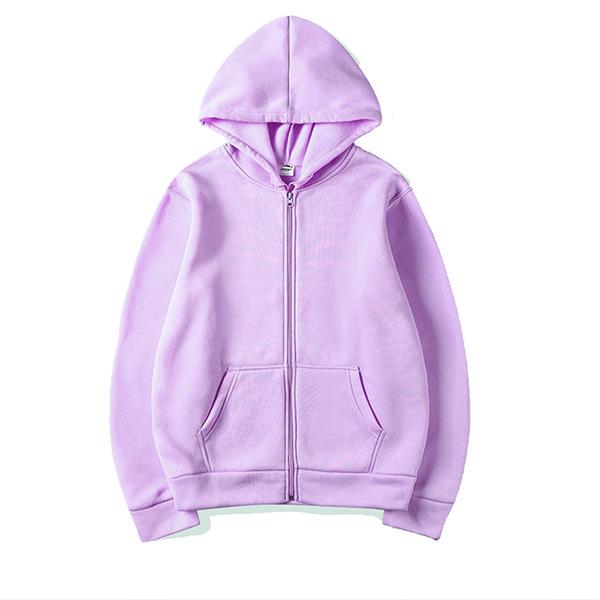Унисекс Кардиган Худи на молнии однотонный для осенне-зимней спортивной одежды - Европейский и американский стиль