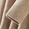 425g High Weight Cashmere Silk Wool Warm Fleece Round Neck Sweater