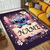 Personalized Name Stitch's Sign Living Room Non-Slip Area Rug Soft Carpet for Bedroom Kids Playroom Sofa Office Home Decor Doormat