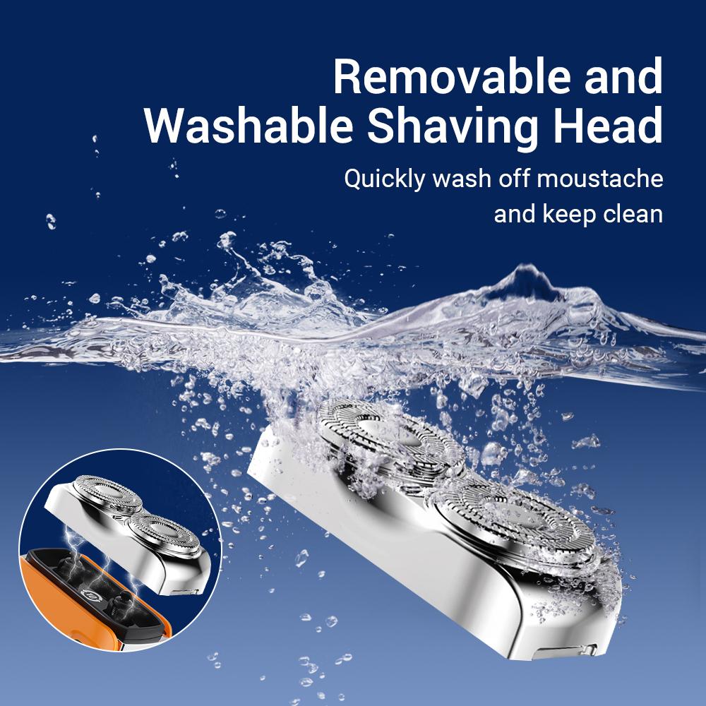 Электрическая умная бритва для мужчин с цифровым дисплеем, перезаряжаемая через Type-C, мини, с двойным лезвием, водонепроницаемая, портативный триммер для бороды, удалитель