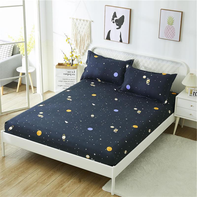 1 шт. наматрасник с принтом, простыня с четырьмя углами и резинкой, простыня (Без наволочки)