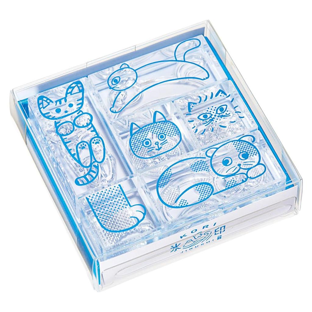 King Jim Stamp Transparent Ice Mark 6-Piece Set Cat CLSS-005