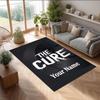 The Cure Crystal Velvet Rug, Custom Name Text Personalized Non‑Slip Floor Mat for Home Decor Gift