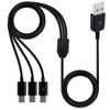 Разветвитель USB C, USB A (папа) на 3 USB Type-C (папа), кабель для синхронизации данных и зарядки, 3 в 1, шнур для быстрой зарядки мобильных устройств