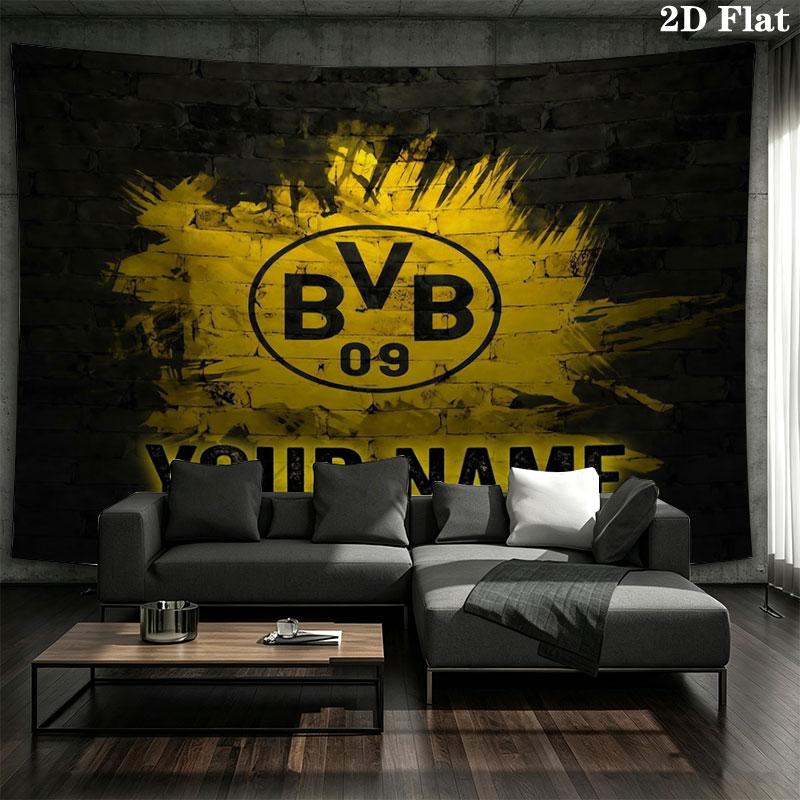 Borussia Custom Name Wall Tapestry Aesthetic Wall Hanging Printed Fabric Blanket Decorative Tapestries for Bedroom Living Room Home Decor
