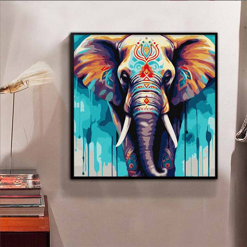 New Arrival 5D DIY Full Circle Diamond Painting "Painted Elephant" Embroidery Cross Stitch Home Decor Gift