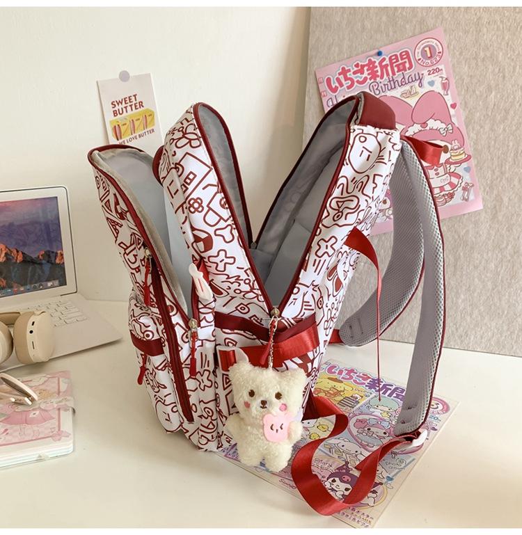 2024 Korean-Style Large Capacity Backpack for Junior High Students: Fashionable, Casual, Versatile Campus Gear