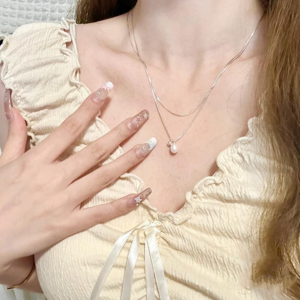 Ожерелье из пресноводного жемчуга, легкая роскошь, барочный кулон, ювелирные изделия высокого класса, французский изысканный, модный, простой