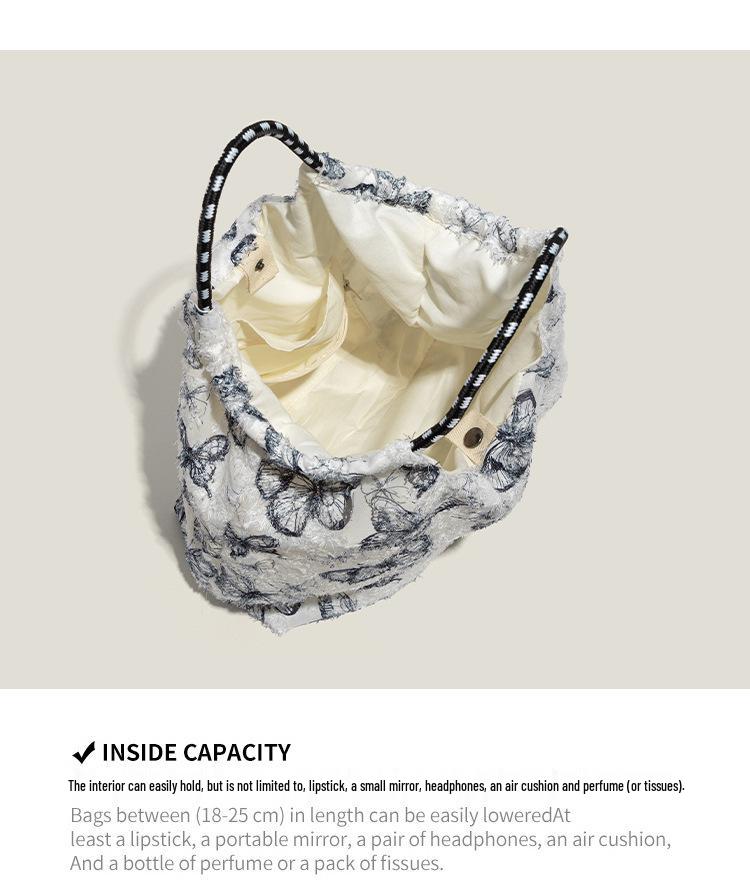 Элегантная холщовая сумка-тоут Mao Yun с кружевной бабочкой - Женская большая весенне-летняя сумка