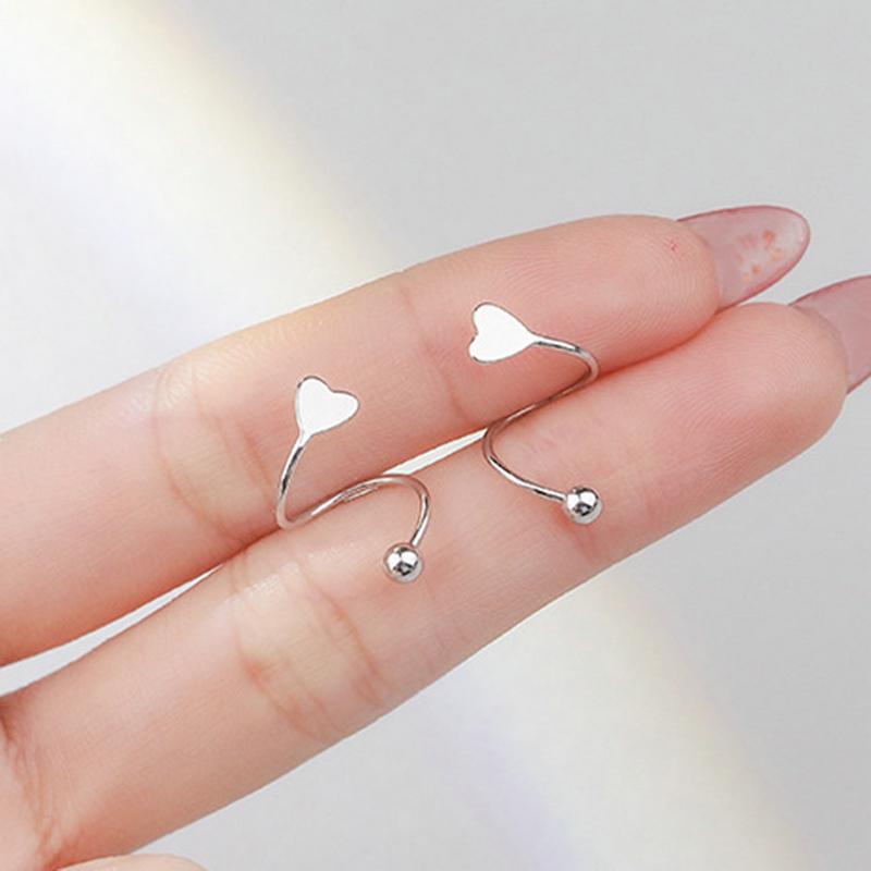 Серьги-гвоздики в форме сердца из стерлингового серебра 925 пробы, маленькие серьги-гвоздики для женщин, минималистичные модные украшения