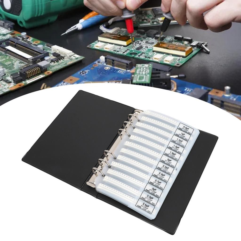 Образцы SMD-конденсаторов, 84 номинала по 50 шт. Всего 4200 шт. Типы COG, X7R, X5R с organized страницами для обслуживания, обучения, экспериментов