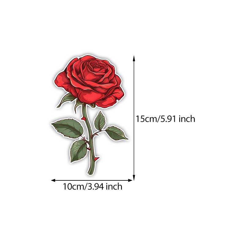 Car Sticker Red Rose Sticker Waterproof Vinyl Decal on Bumper Rear Window Laptop Self-adhesive Decal For Car Accessories Y04