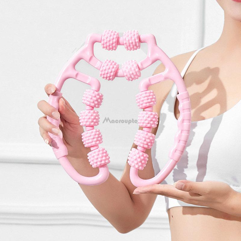 12-колесный кольцевой зажим, тренажер для ног, мышц ног, фитнеса, талии, устройство для красоты ног, массажный ролик для йоги, ролик для расслабления мышц