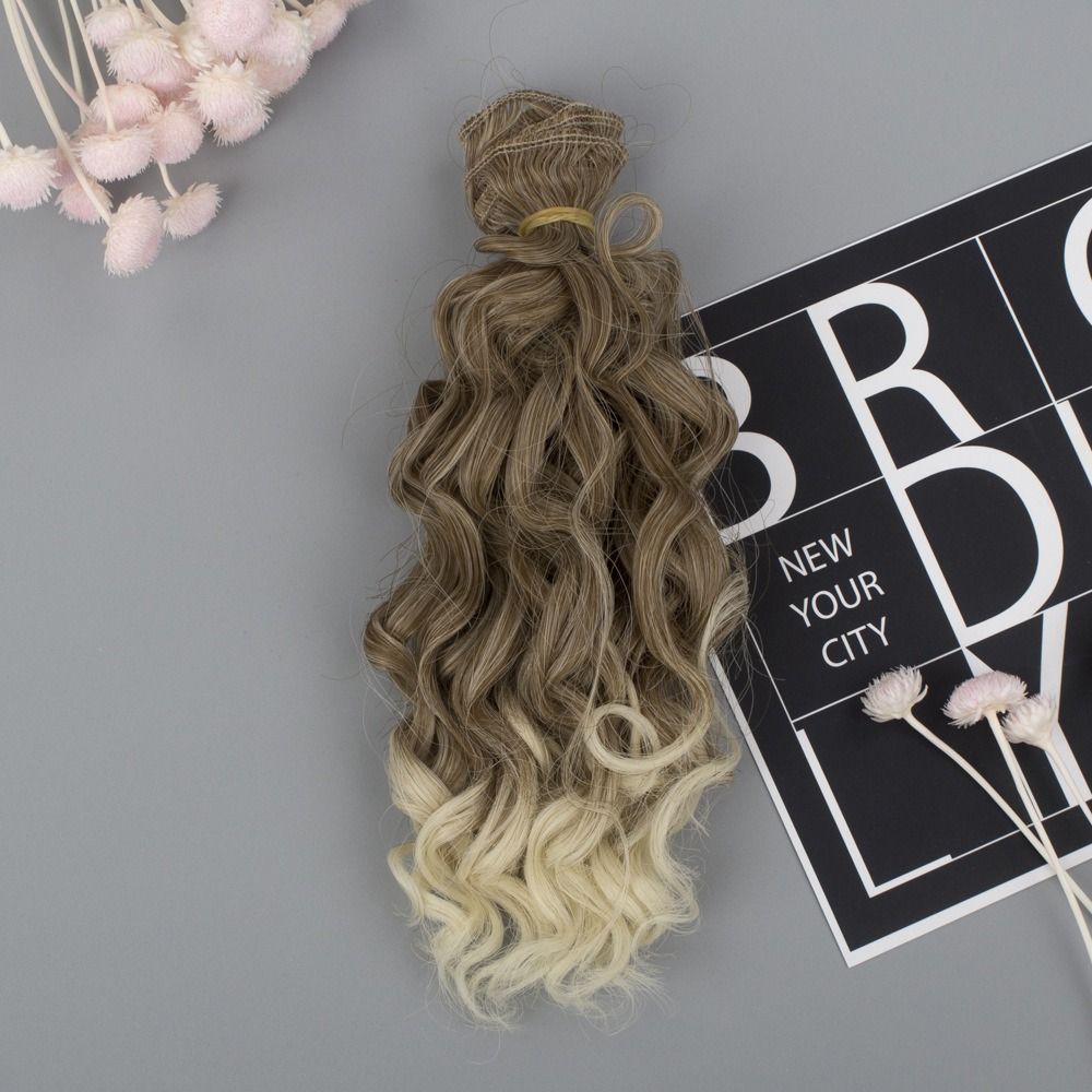 1/6 Doll High-Temperature Gold Brown 15*100cm Doll Periwig Doll Curly Wigs Doll Hair Wig Doll Hair