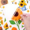 8 Sheets Sunflower Bee Butterfly Window Stickers Static PVC Window Cling Reusable Removable Spring Floral Decals for Glass Door Window Decor