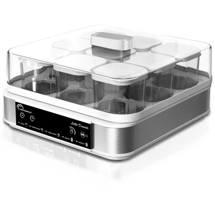 Yaourtiere LITTLE BALANCE - Little Dessert - Capacité 9 pots de 145ml - 5 programmes automatiques - 30W