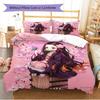 Name Custom Nezuko Pattern Bedding Set Quilt Cover Pillowcase Home Decor Gift (1 * Duvet Cover + 2 * Pillowcase, Without Core)