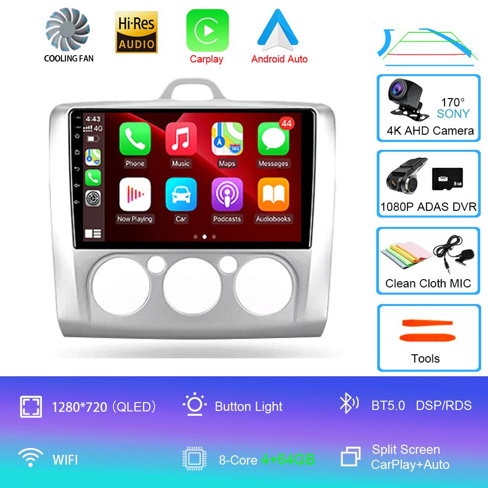 Android 14 Car Radio  For Ford Focus 2 Mk 2 2004 - 2011 Multimedia Video Player Navigation stereo GPS No 2din 2 din dvd