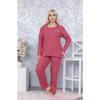Wide Fit Mother's Winter Long Sleeve Green Plus Size Pajama Set - Single Flower