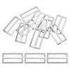 Flat Metal Slide Buckle 10pcs Slider Webbing Strap Belt Adjuster Strap Keeper Leather Craft DIY Bag Belt Wallet Making Silver [PATIKIL] 2"/50mm