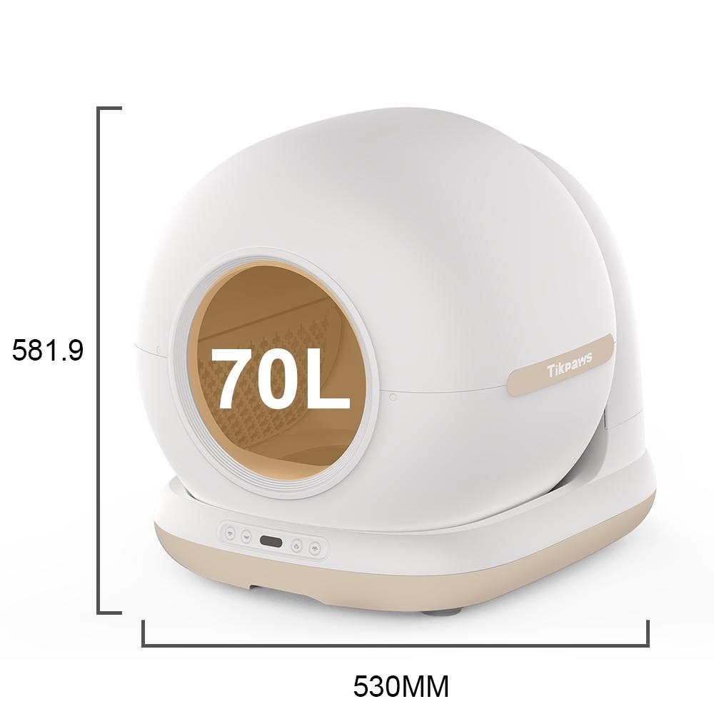 70 л Умный кошачий туалет, автоматический самоочищающийся, полностью закрытый кошачий туалет, управление с помощью приложения, лоток для туалета домашних животных, английская версия, новый