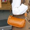 Cowhide Niche Versatile Women's Bags, Shoulder Messenger Bags, Simple Women's Bags, Zipper Dumplings, Crescent Bags.