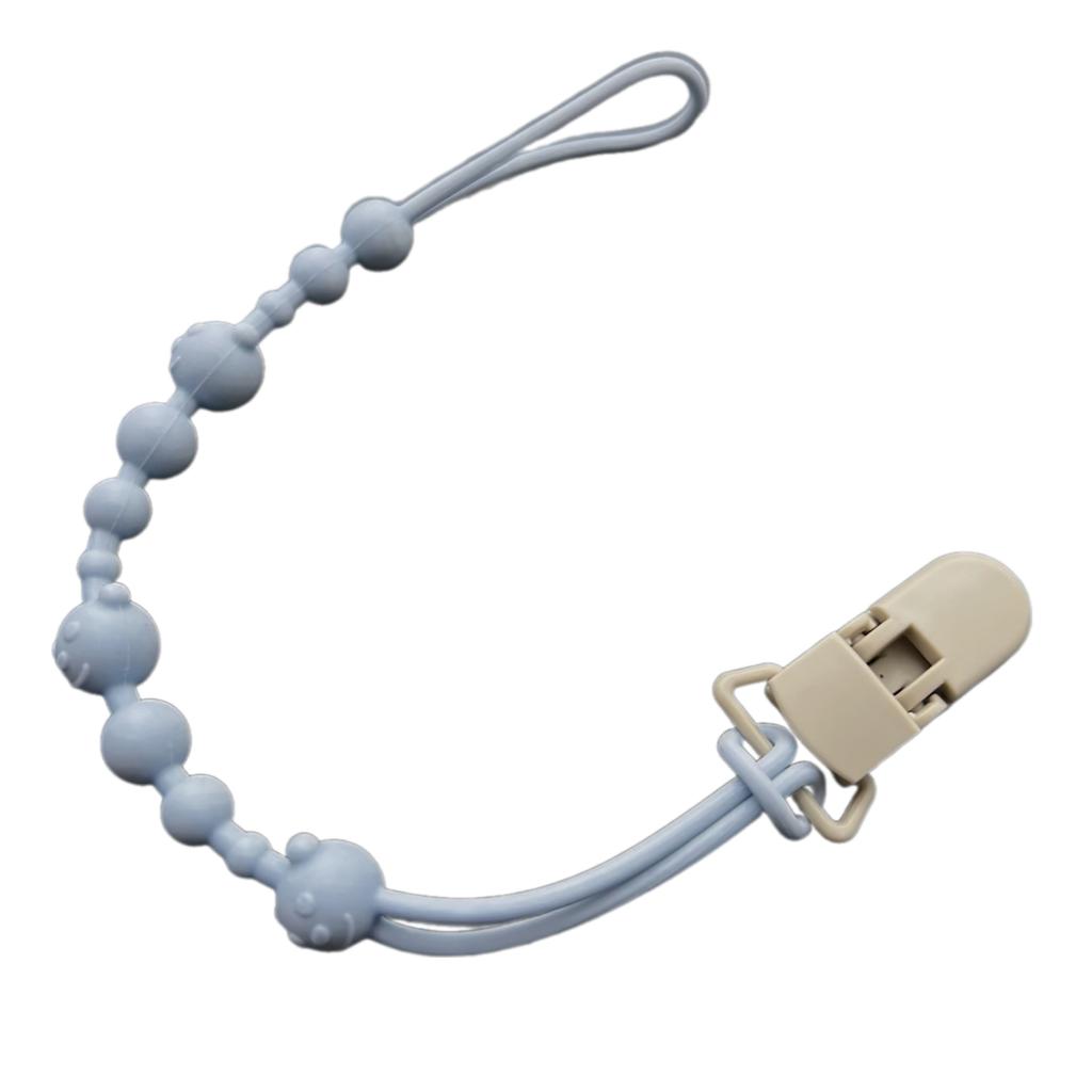 Practical Silicone Pacifier Chain Bear Pattern Pacifier Clip Food Grade Silicone Baby Pacifier Clip for Teething Infants