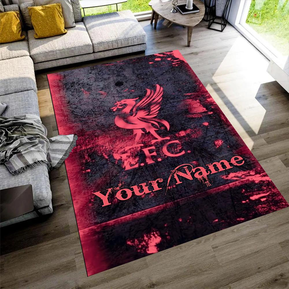 Liverpool Customized Name Area Rug Perfect for Game Room Dining Room Dormitory Decorate room Anti-slip Rug Decorate Offices Gift for Festivals