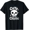 Милый, но хаотичный - Черепа, Сердца, Звезды, Ручная рисовка и Типография Футболка