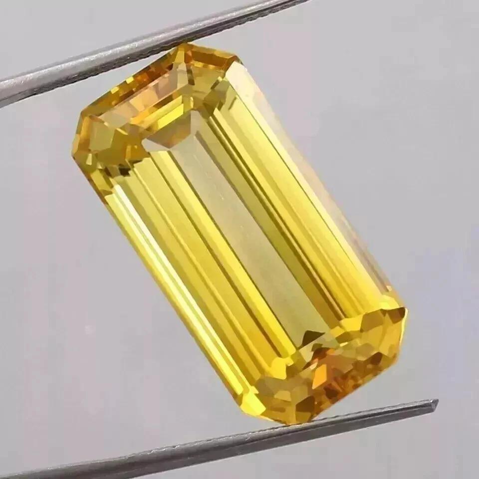 Natural Awesome Ceylon Yellow Sapphire Long Emerald 40-42 Ct Beautiful Gemstone
