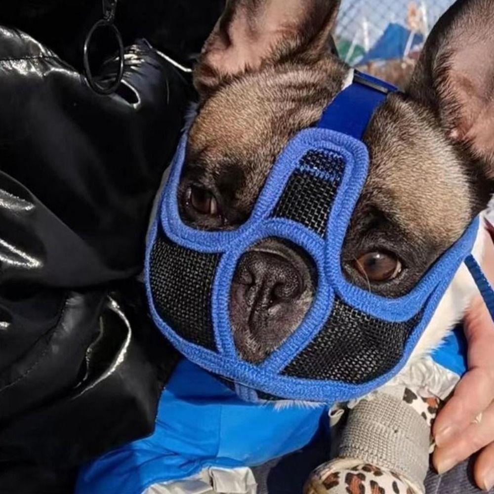 Регулируемая собачья маска для рта с короткой мордой, намордники для домашних собак, товары для собак