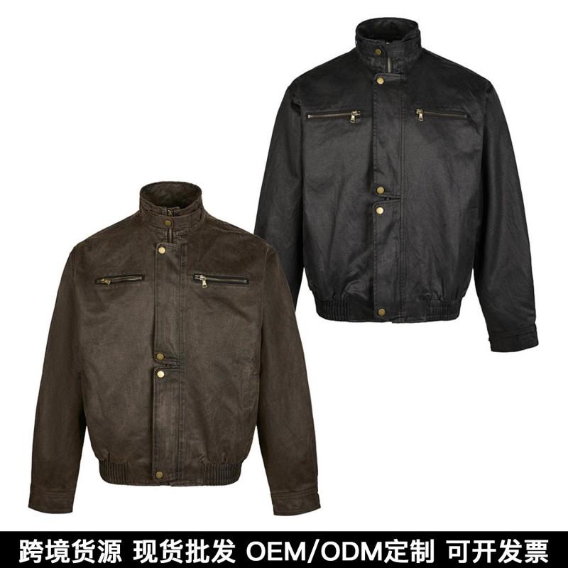 Мужская ретро рабочая куртка Harrington свободного кроя смесовая хлопковая повседневная верхняя одежда зимняя