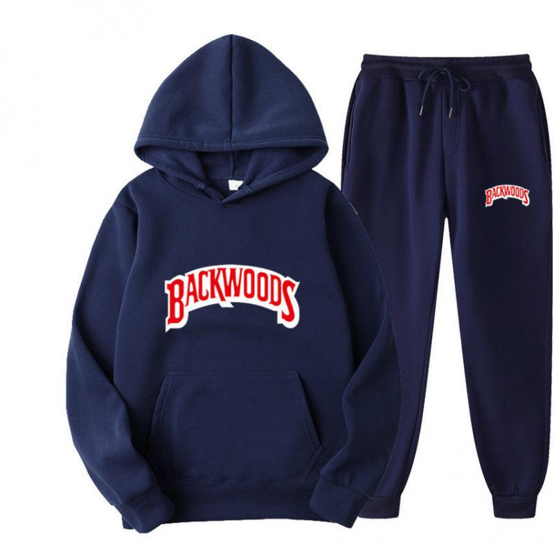 Спортивный костюм-худи с хип-хоп принтом BACKWOODS для мужчин, весна/осень 2024
