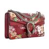 Gucci Сумка через плечо женская Dionysus с пряжкой в виде головы тигра, с цветочным принтом, из кожи, красная 400249-CWB1N-6469
