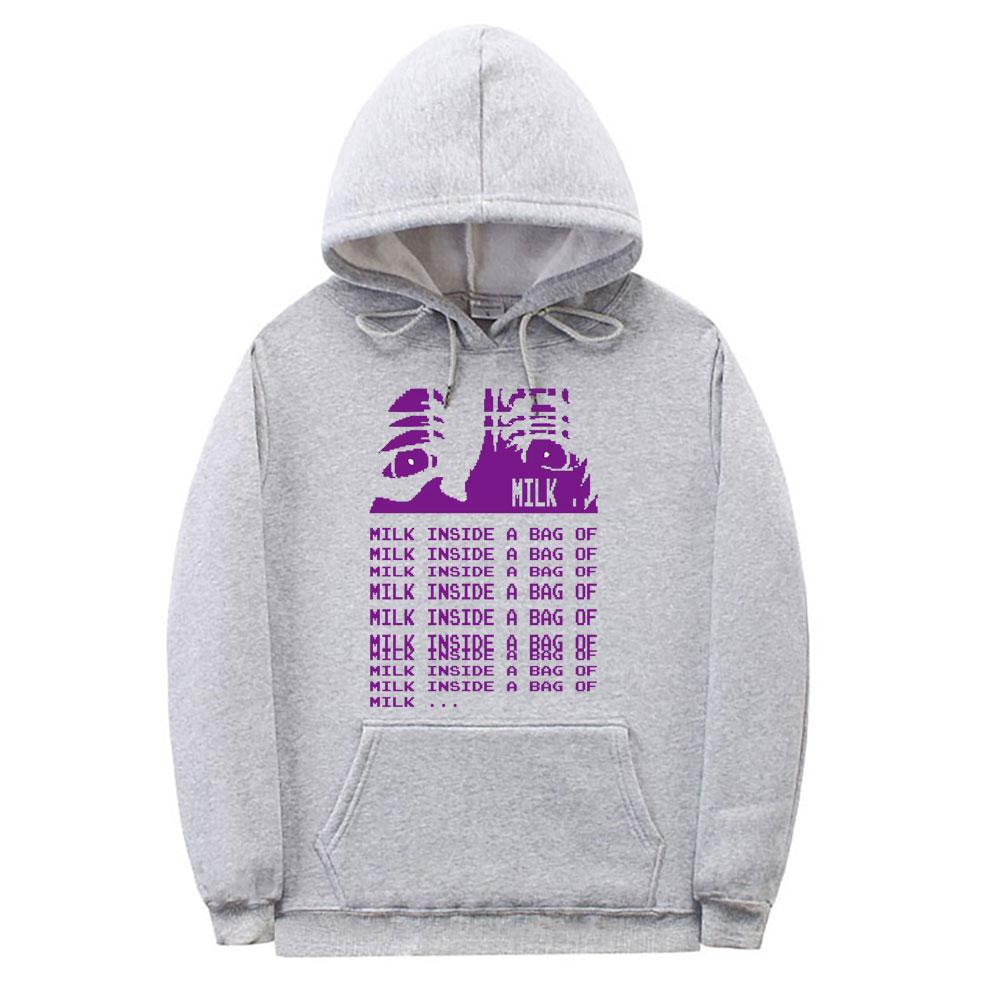 Мужчины Женщины крутые модные толстовки с рисунком Толстовка с капюшоном Ulzzang Milk Inside A Bag of Milk Толстовка с капюшоном с принтом аниме «Глаза»