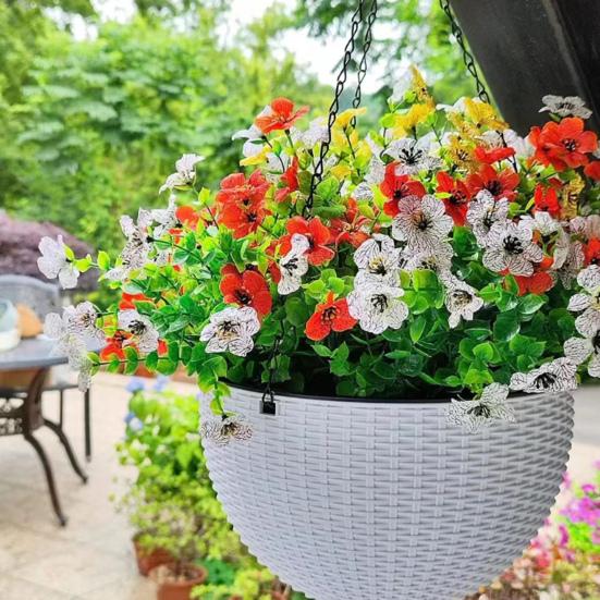 Искусственный фиолетовый цветок Реалистичная поддельная цветочная ветка Дом Офис Свадебная вечеринка Настольное украшение В помещении На улице Искусственные цветущие растения Декор