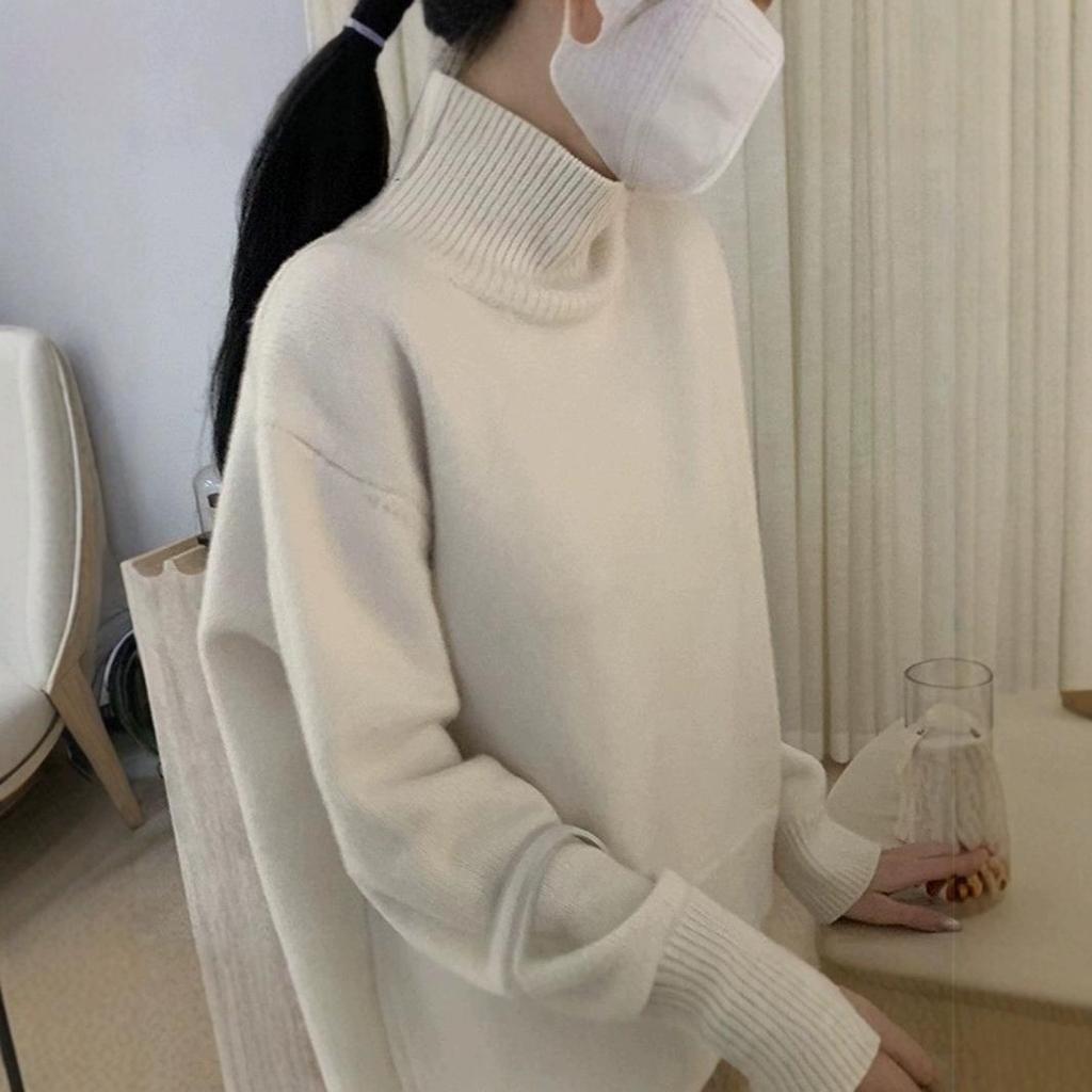 Женский вязаный свитер: Осень/Зима, Гонконгский стиль, Свободный крой, Стройнящий, Плотный, Универсальный как верхняя или нижняя одежда