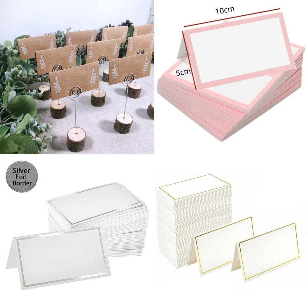 50Pcs Small Tent Card Place Cards Dining Table Decorations Seat Card Fashion Wedding Name Cards