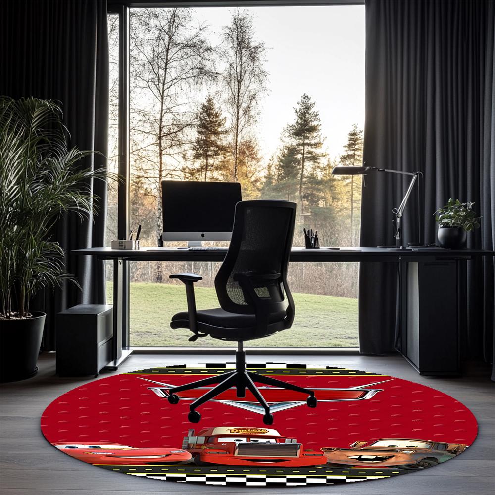 Cars Printed Round Rug Carpet Chair Rug Area Rug Entryway Doormats,for Office Chair Living Room Bedroom Kitchen Room.