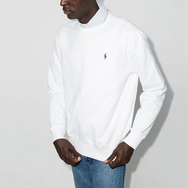 Polo Ralph Lauren однотонный вышитый логотип пуловер с длинным рукавом толстовка мужская толстовка белая 710766772-009