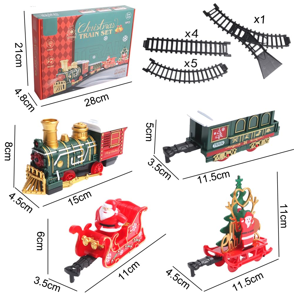 OBEST Рождественский набор железной дороги (Свет и музыка, АБС-пластик, Готов к подарку)