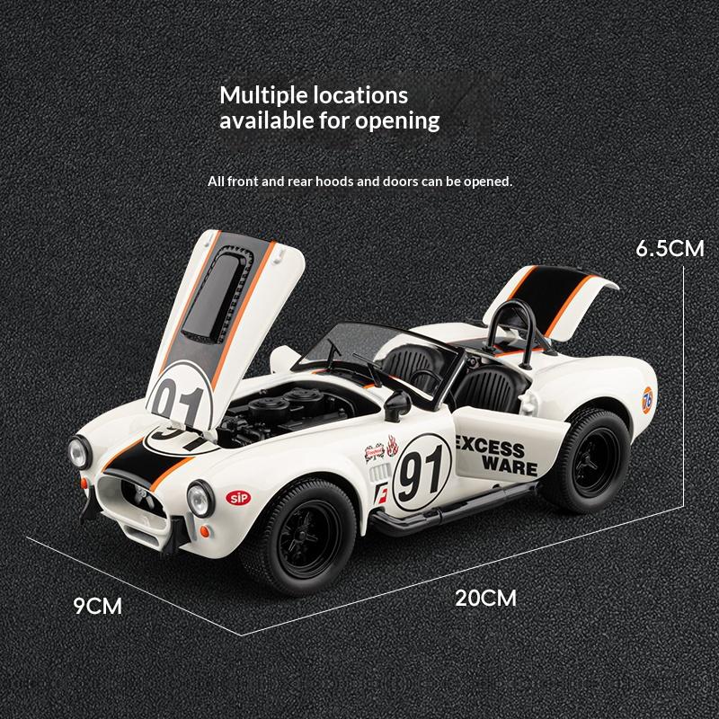 1/22 Ford Shelby Cobra Реплика Литой Модель Автомобиля Кабриолет Ретро Коллекция Классический Автомобиль Игрушечная Машина Подарок Мальчику на Праздник День Рождения