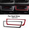 Накладка на панель управления кондиционером для Seat Ibiza 2009 2010 2011 2012 2013 2014, наклейка из настоящего мягкого углеродного волокна, LHD RHD